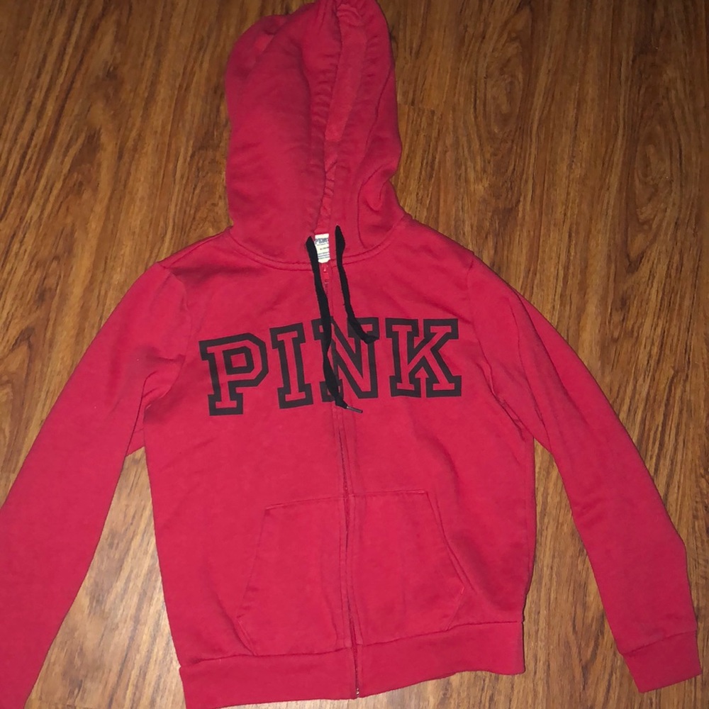 Red pink nation zip up jacket